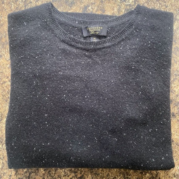 Charter Cub Luxury Cashmere Knit Sweater Black White SZ M - Picture 2 of 4